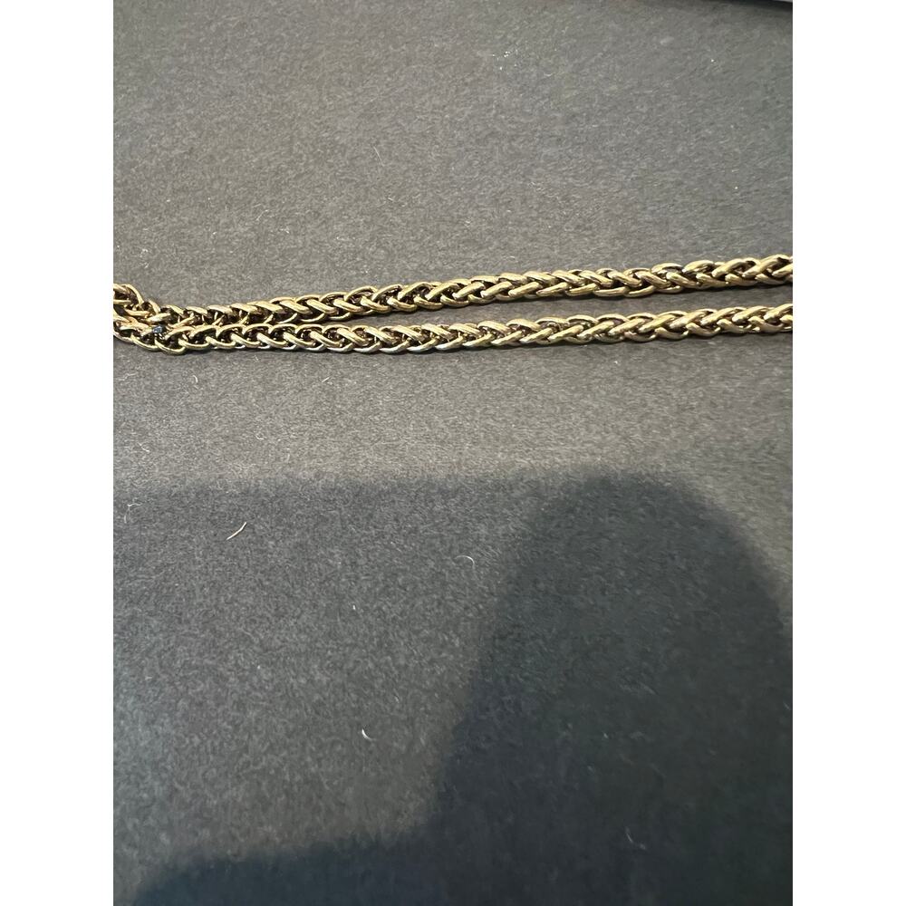 Tiger Eye Rectangular Stone Double Chain Gold Ton… - image 4